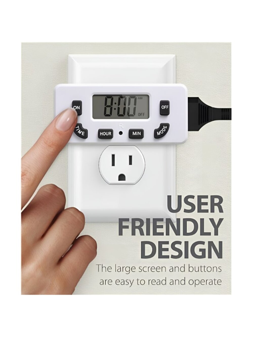 Programmable Digital Timer Outlet (2 Pack), ON/Off Program, Mini Single Plug-in - Picture 2 of 6